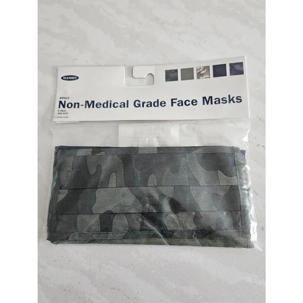 Old Navy Adult Non-Medical Face Masks Gray Camo 5 Pack